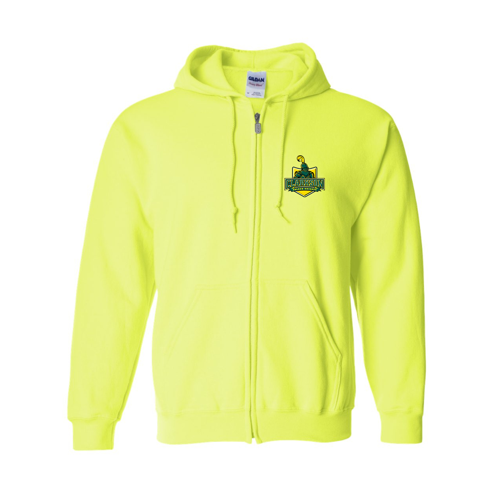 Men's Clarkson Golden Knights Gildan  Heavy Blend Full Zip Hooded Sweatshirt