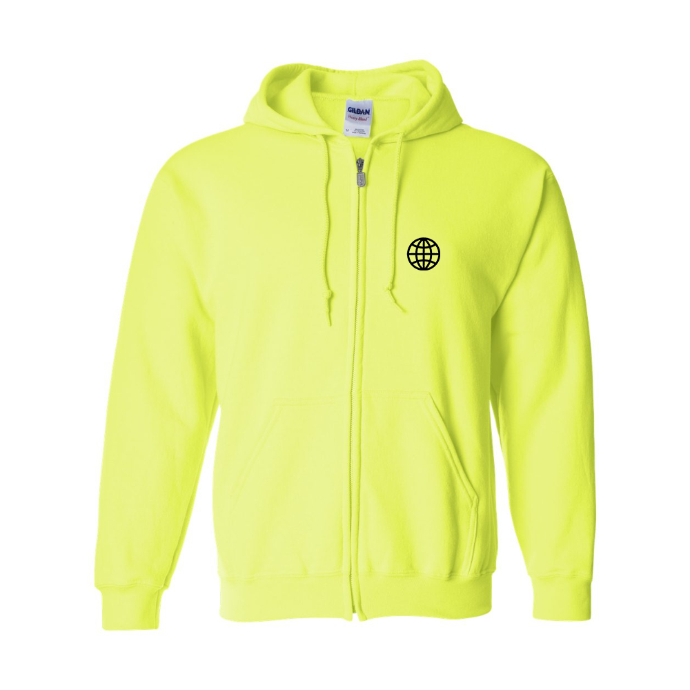 Men's  Internet Globe  Gildan  Heavy Blend Full Zip Hooded Sweatshirt