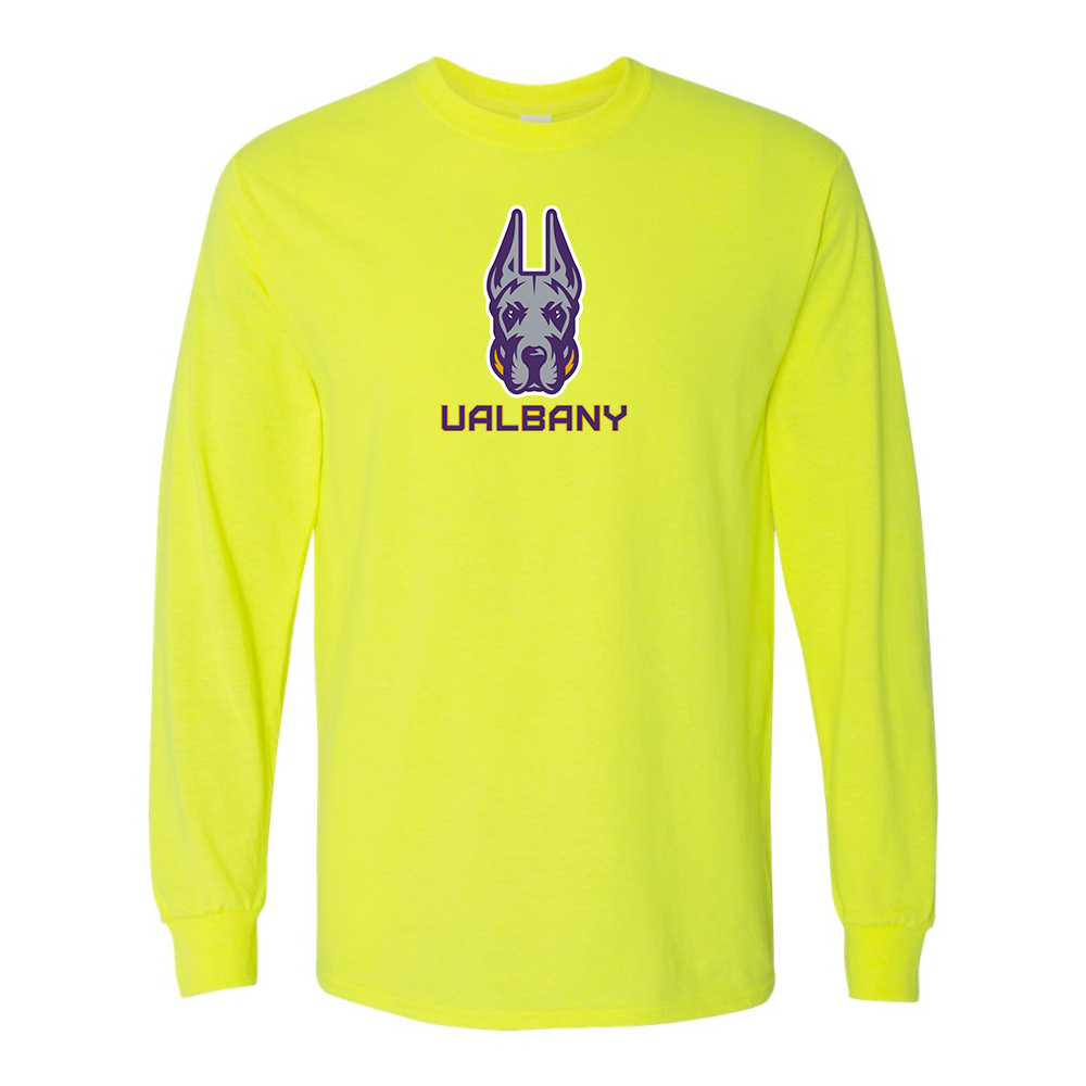Men's Albany Great Danes Gildan Heavy Cotton Long Sleeve T-Shirt