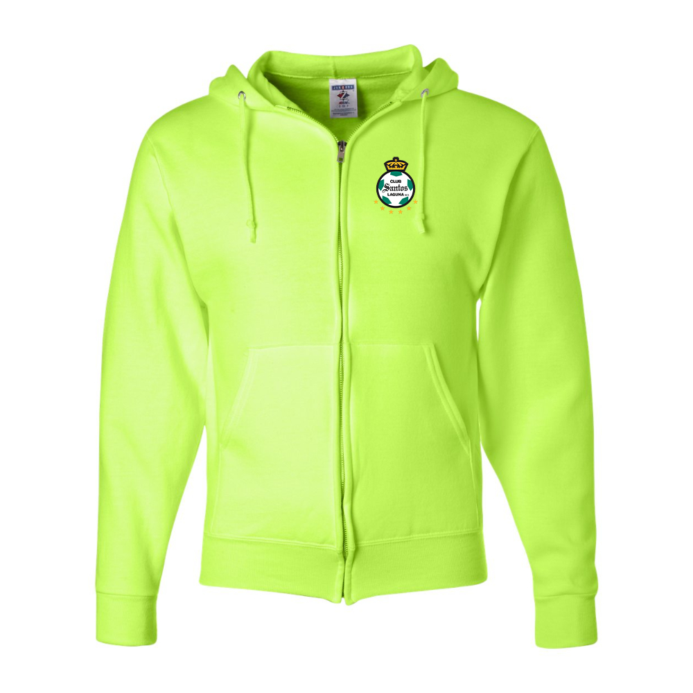 Men's Santos Laguna Soccer JERZEES NuBlend Full-Zip Hooded Sweatshirt