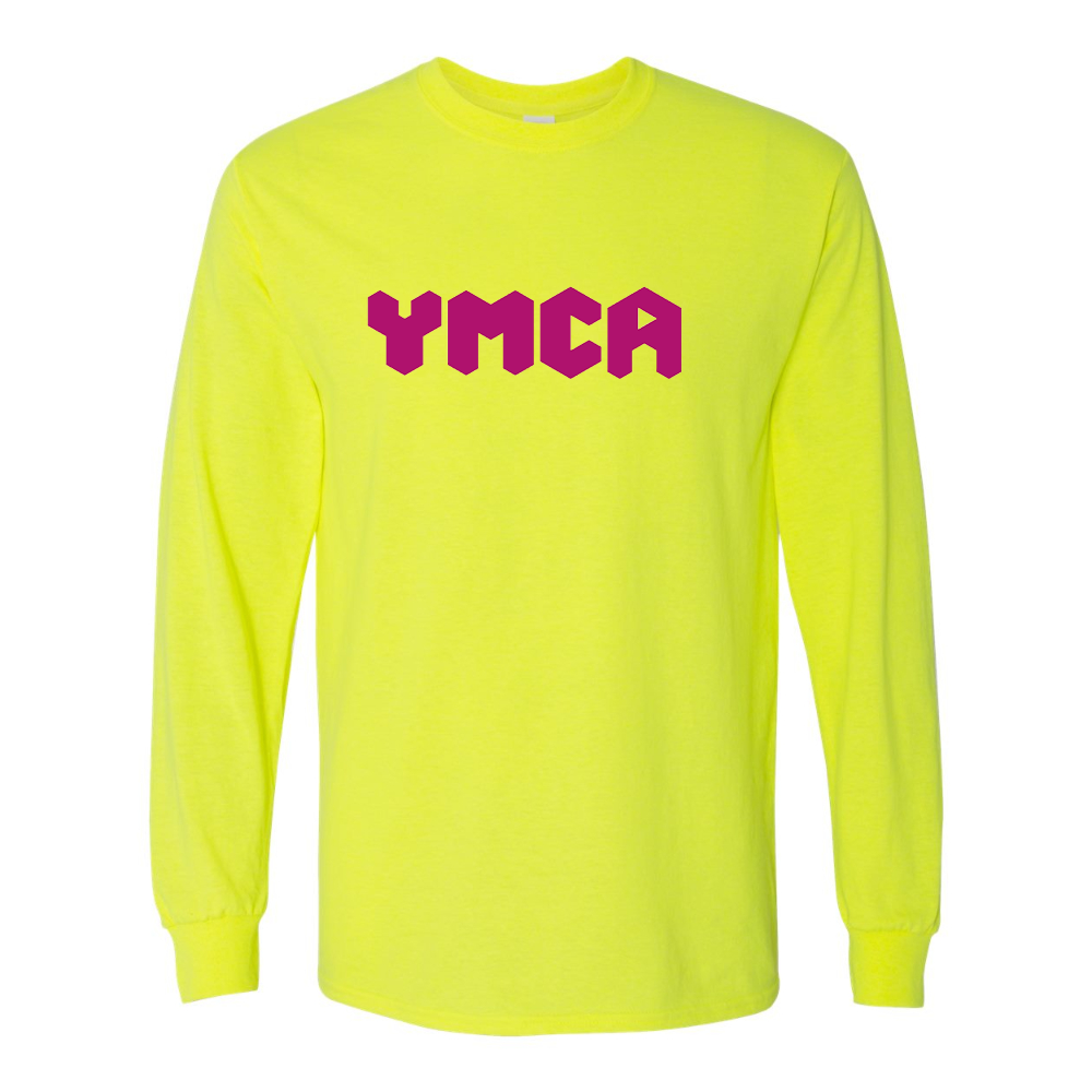 Men's  YMCA Mauve Gildan Heavy Cotton Long Sleeve T-Shirt