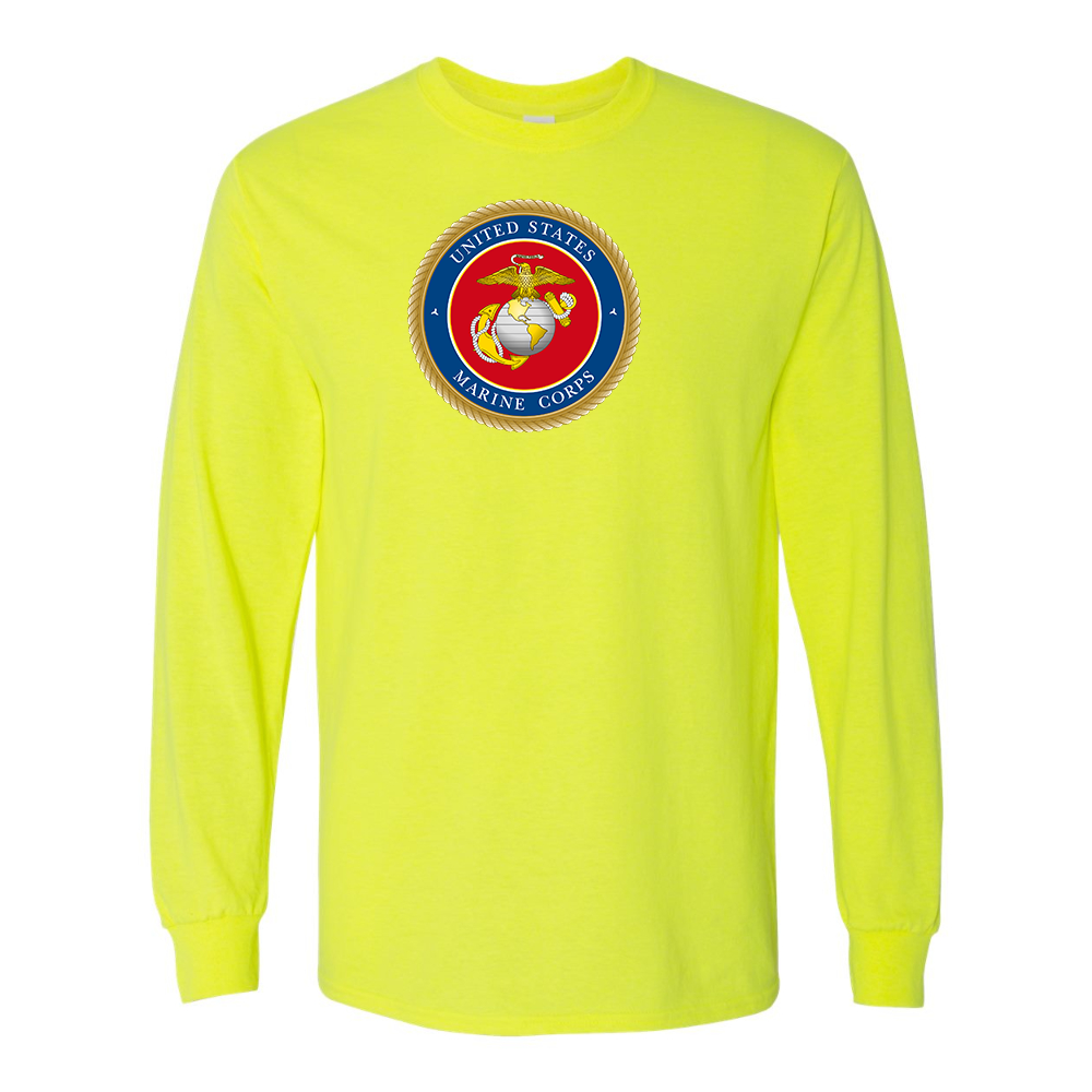 Men's  USMC Emblem  Gildan Heavy Cotton Long Sleeve T-Shirt