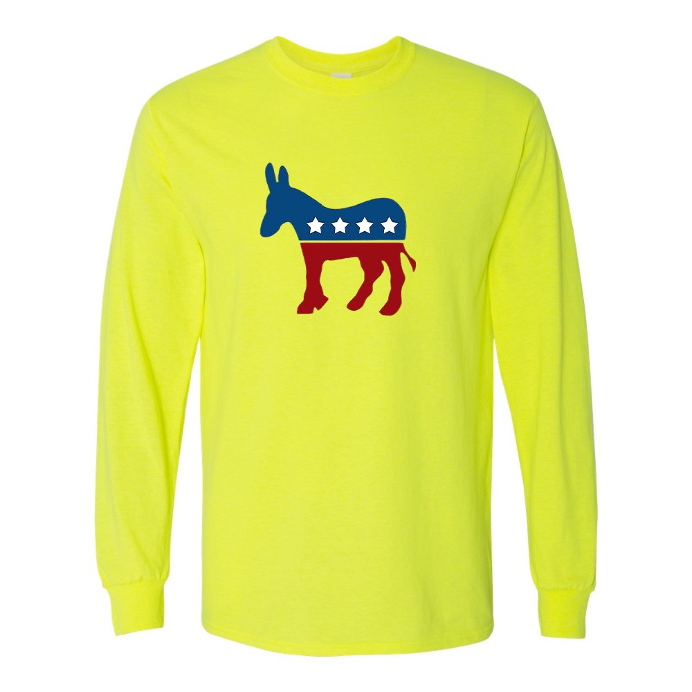 Men's Democrat Election Symbol Gildan Heavy Cotton Long Sleeve T-Shirt