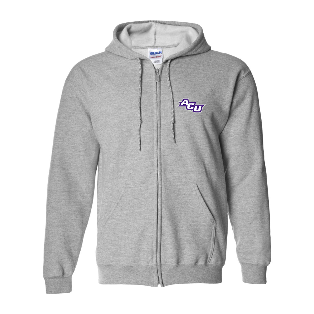 Men's Abilene Christian Wildcats   Gildan  Heavy Blend Full Zip Hooded Sweatshirt