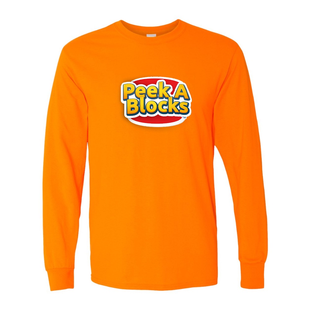 Men's Peek A Blocks Gildan Heavy Cotton Long Sleeve T-Shirt