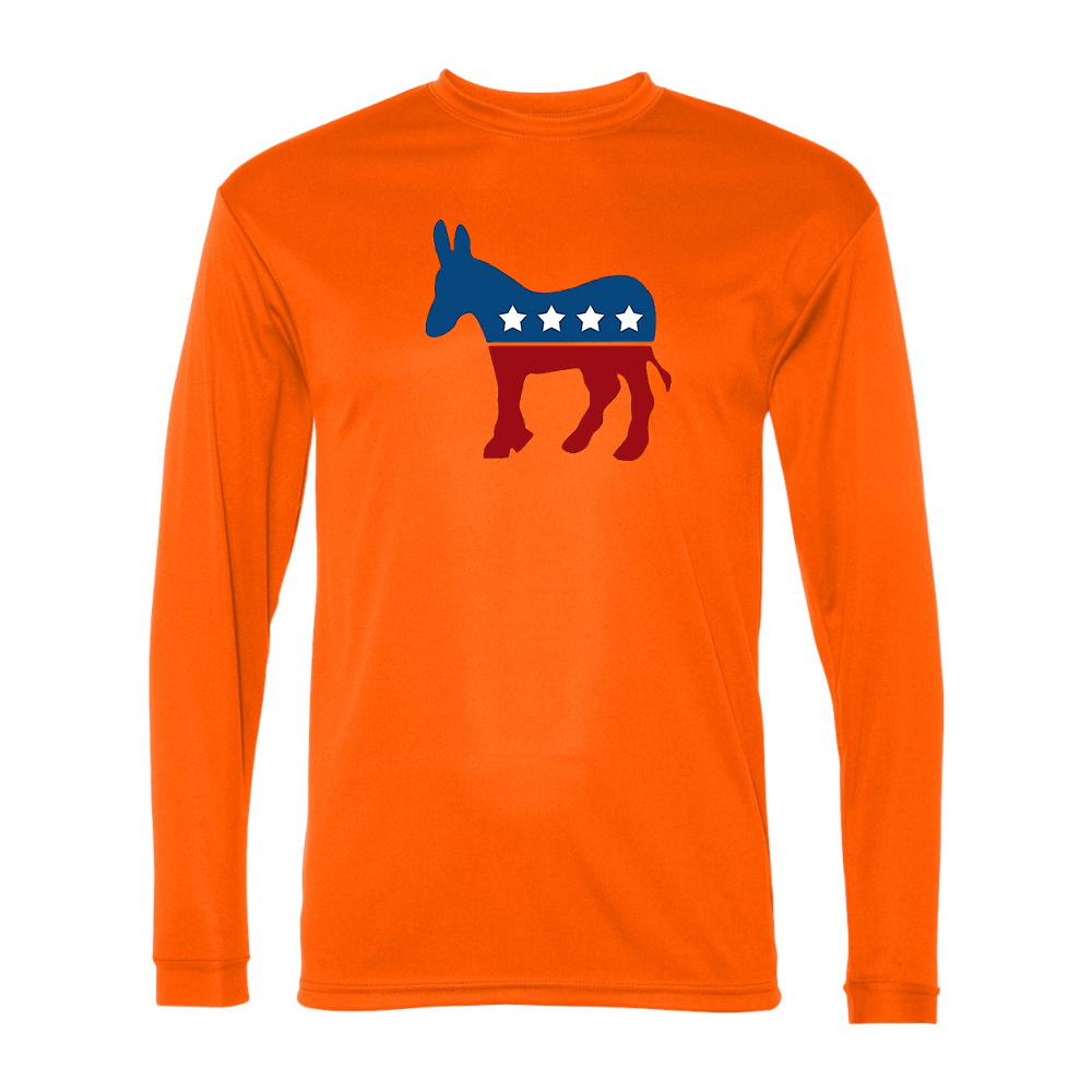 Men's Democrat Election Symbol Performance Long Sleeve T-Shirt