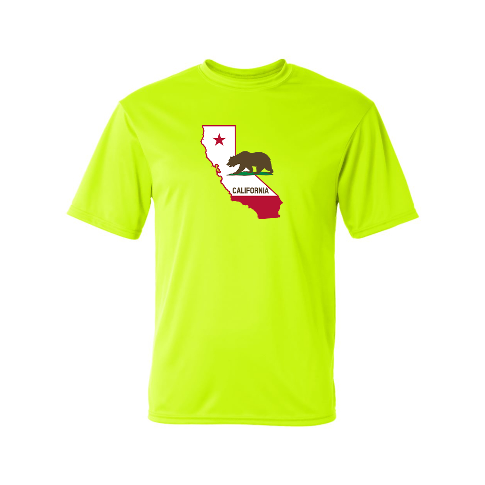 Men's California Bear Map  Performance T-Shirt