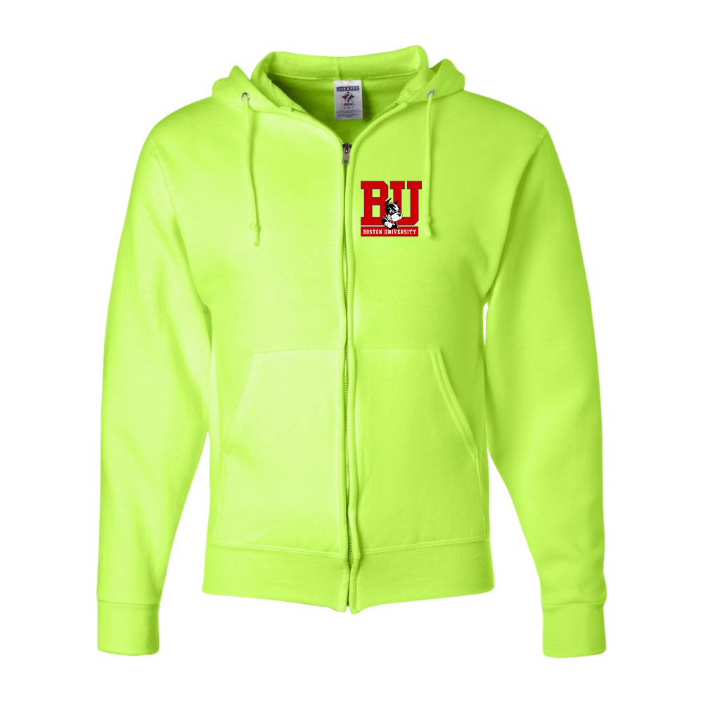 Men's Boston University Terriers JERZEES NuBlend Full-Zip Hooded Sweatshirt