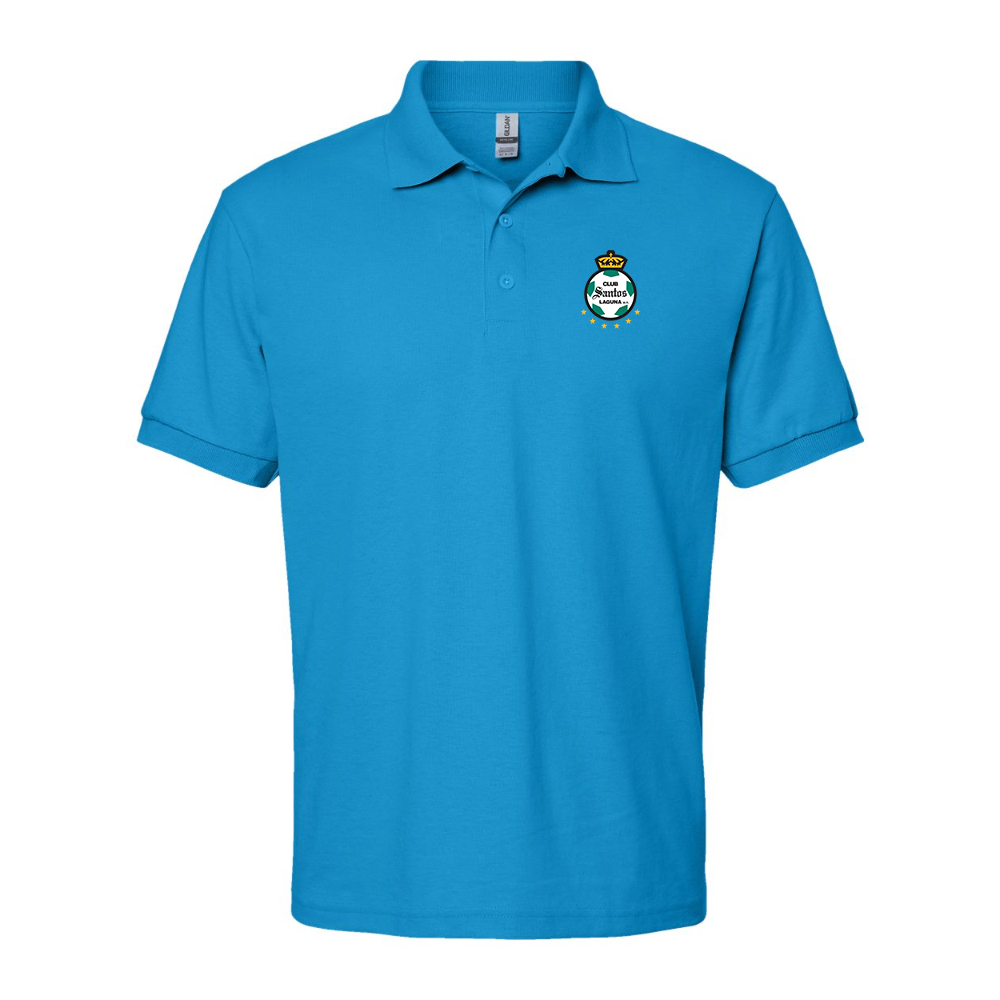 Men's Santos Laguna Soccer Gildan Dry Blend Jersey Polo