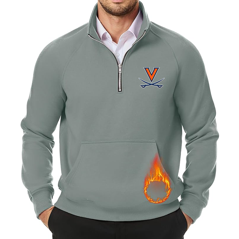 Men's (Design Here) JMIERR Quarter Zip Pullover Heavy Sweatshirts Warm Fleece Sweatshirt Polo Shirt with Pockets