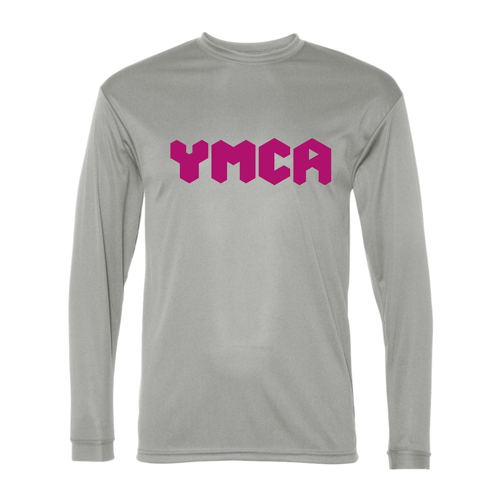 Men's YMCA Mauve  Performance Long Sleeve T-Shirt