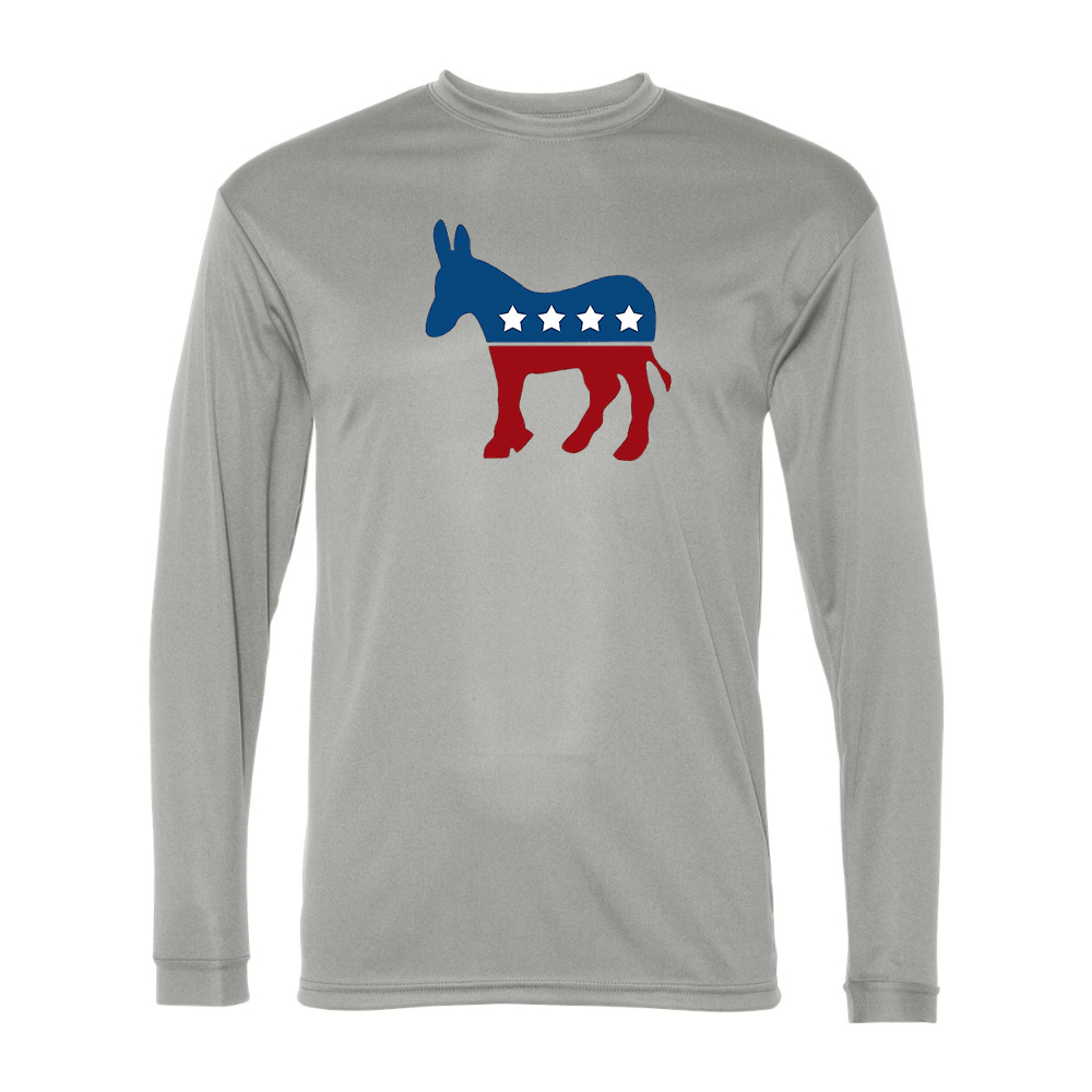 Men's Democrat Election Symbol Performance Long Sleeve T-Shirt