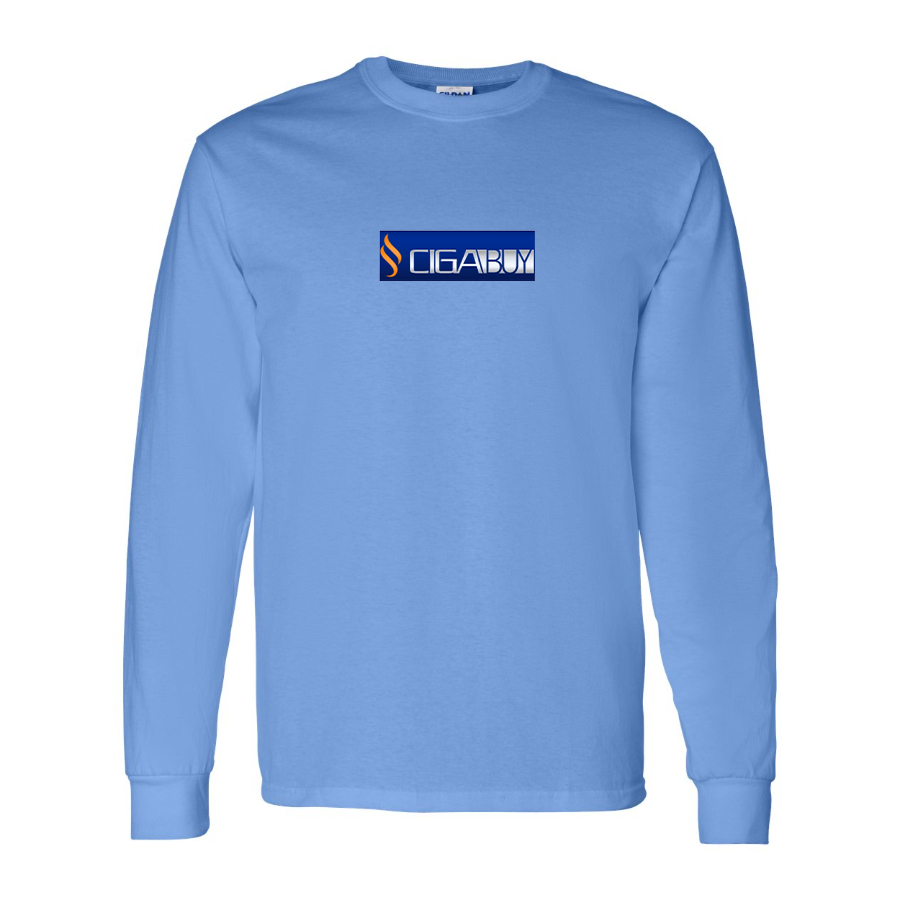 Men's CigaBuy  Logo Cotton Long Sleeve T-Shirt
