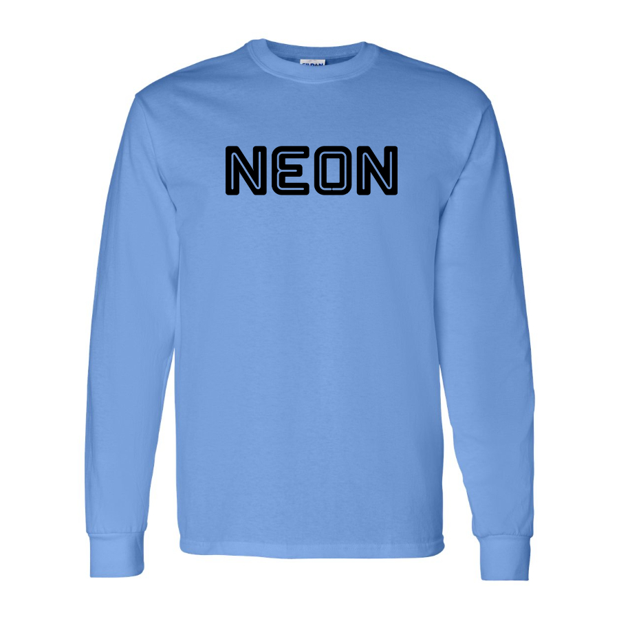 Men's  Neon Logo Cotton Long Sleeve T-Shirt