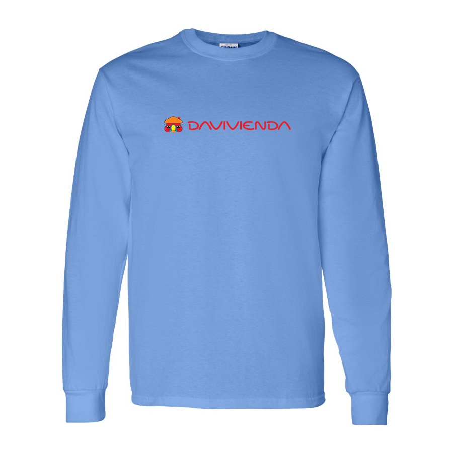 Men's Davivienda Logo Cotton Long Sleeve T-Shirt