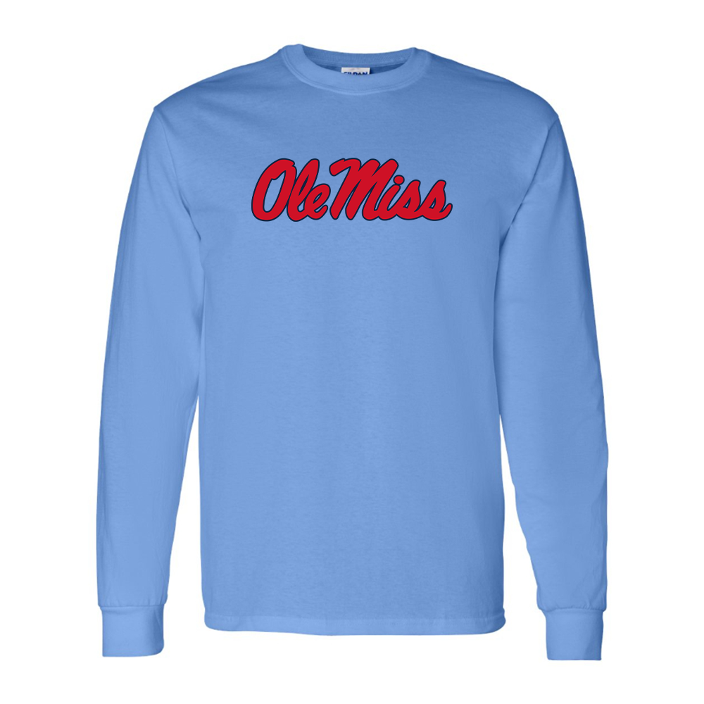 Men's Mississippi Rebels  Logo Cotton Long Sleeve T-Shirt