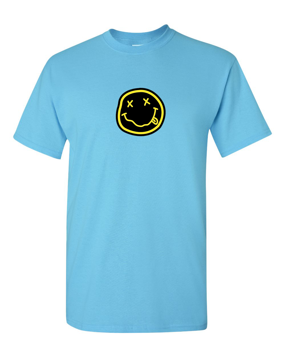 Men's Nirvana Yellow and Black Face Gildan Heavy Cotton T-Shirt