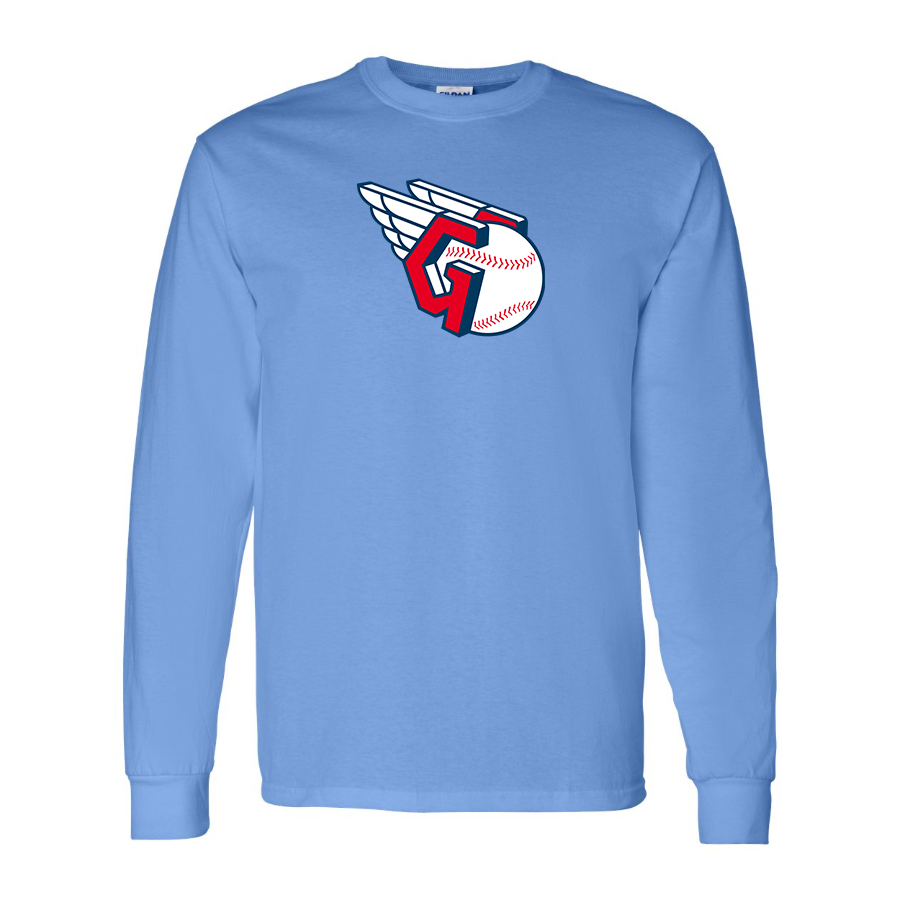 Men's Cleveland Guardians  Logo Cotton Long Sleeve T-Shirt