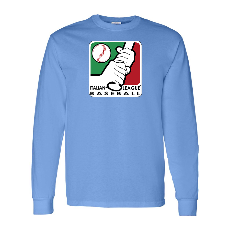 Men's Italian Baseball League Logo Cotton Long Sleeve T-Shirt