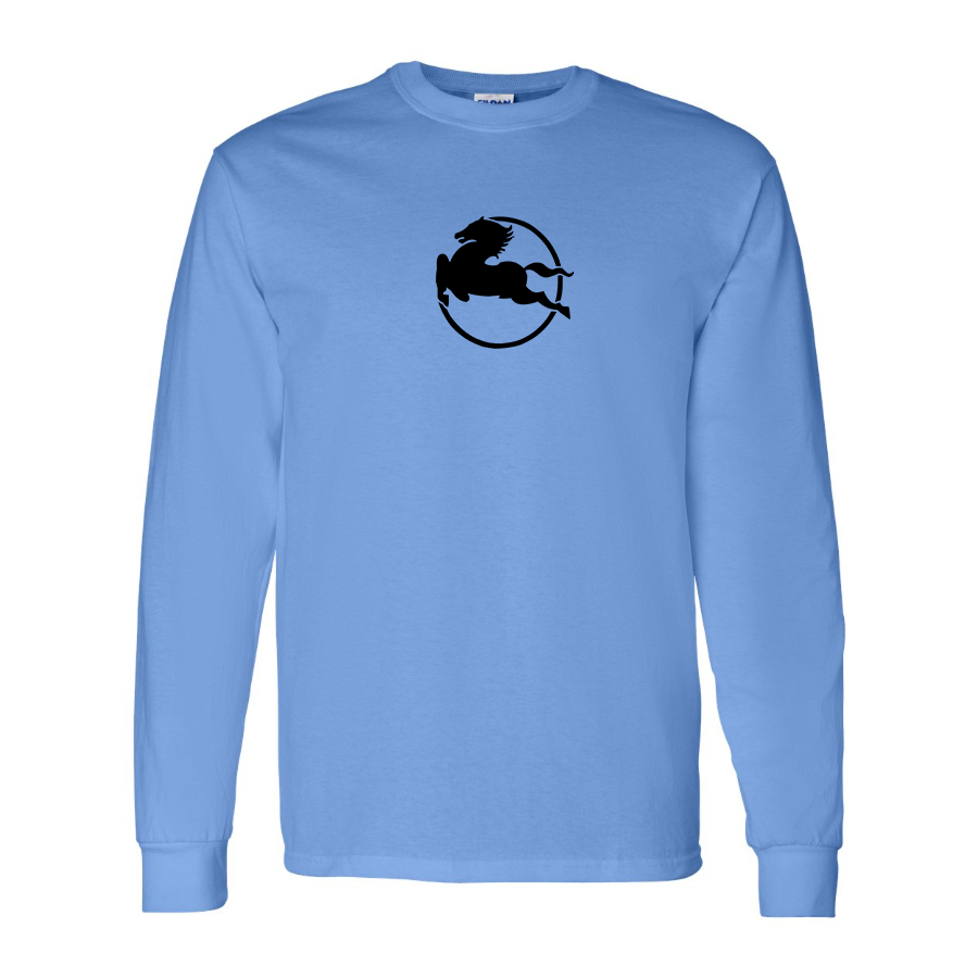 Men's Pegaso Logo Cotton Long Sleeve T-Shirt
