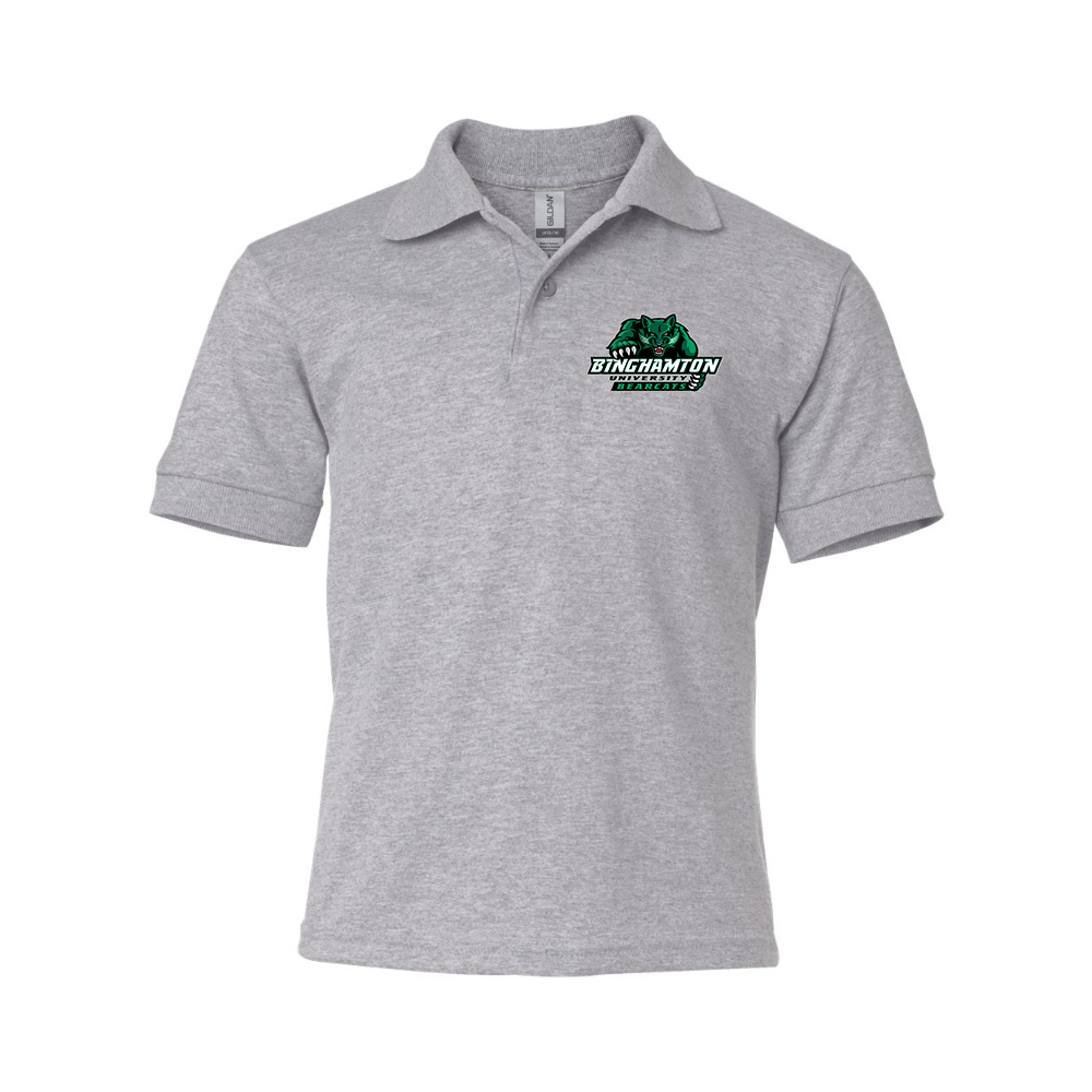 Youth Binghamton Bearcats  Gildan Dry Blend Jersey Polo