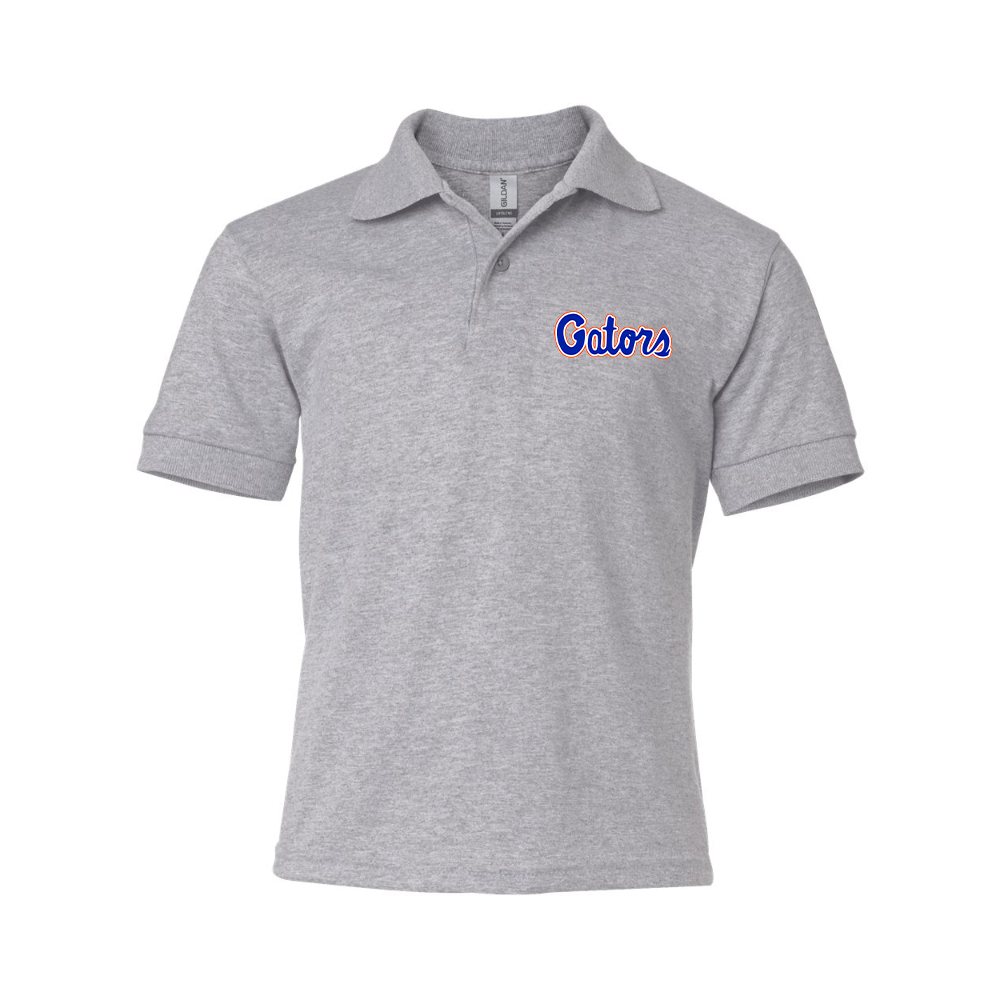 Youth  Florida Gators Script   Gildan Dry Blend Jersey Polo