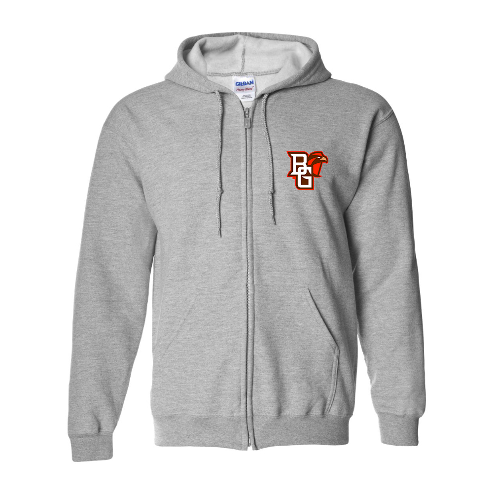 Men's Bowling Green Falcons  Gildan  Heavy Blend Full Zip Hooded Sweatshirt