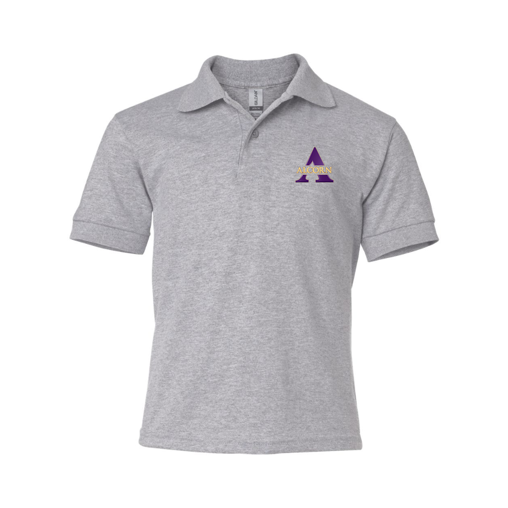 Youth Alcorn State Bravess  Gildan Dry Blend Jersey Polo