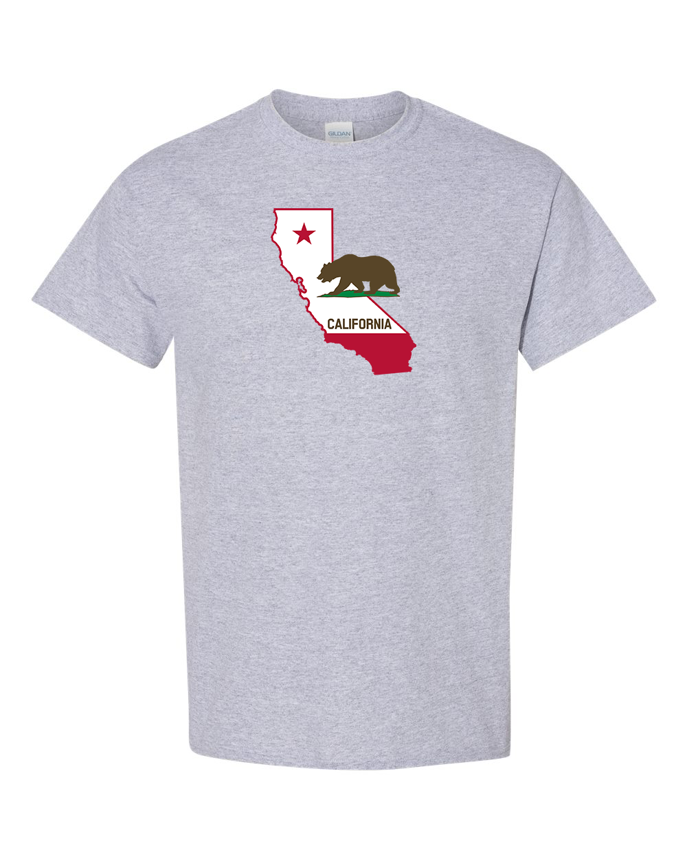 Men's California Bear Map  Gildan Heavy Cotton T-Shirt