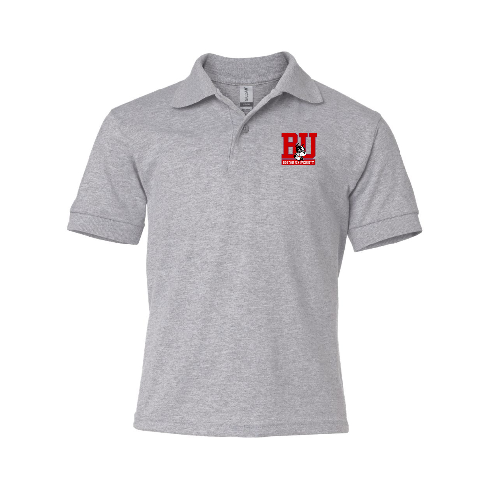 Youth Boston University Terriers Gildan Dry Blend Jersey Polo