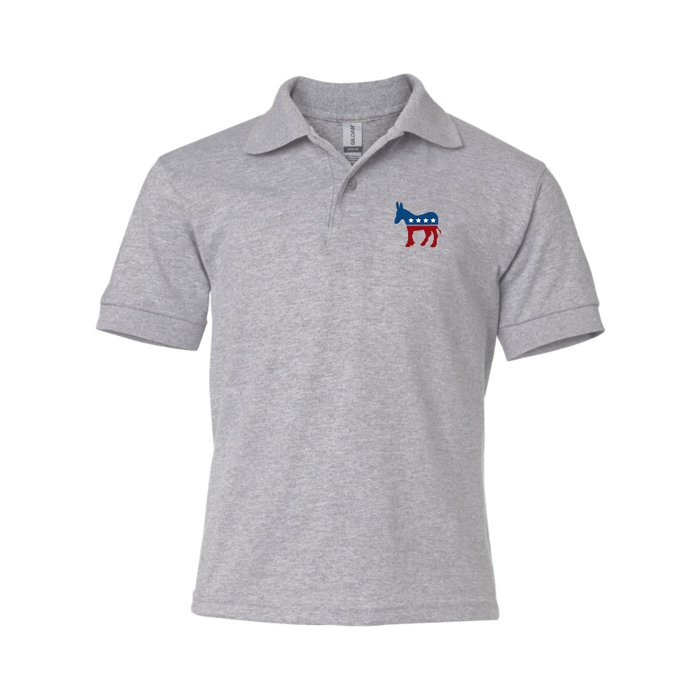 Youth Democrat Election Symbol Gildan Dry Blend Jersey Polo