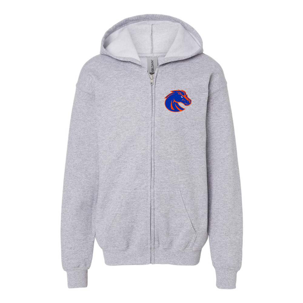Youth Boise State Broncos  Gildan Heavy Blend Full Zip Hooded Sweatshirt