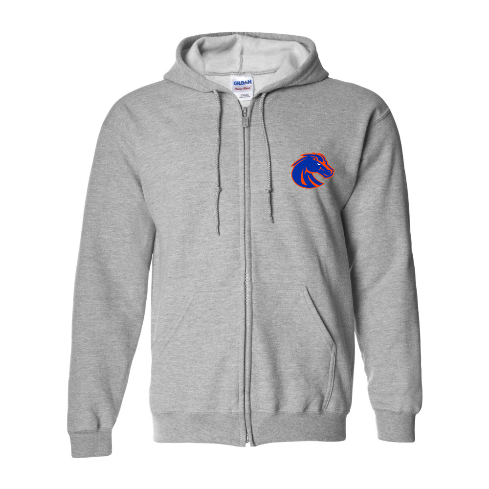 Men's Boise State Broncos   Gildan  Heavy Blend Full Zip Hooded Sweatshirt