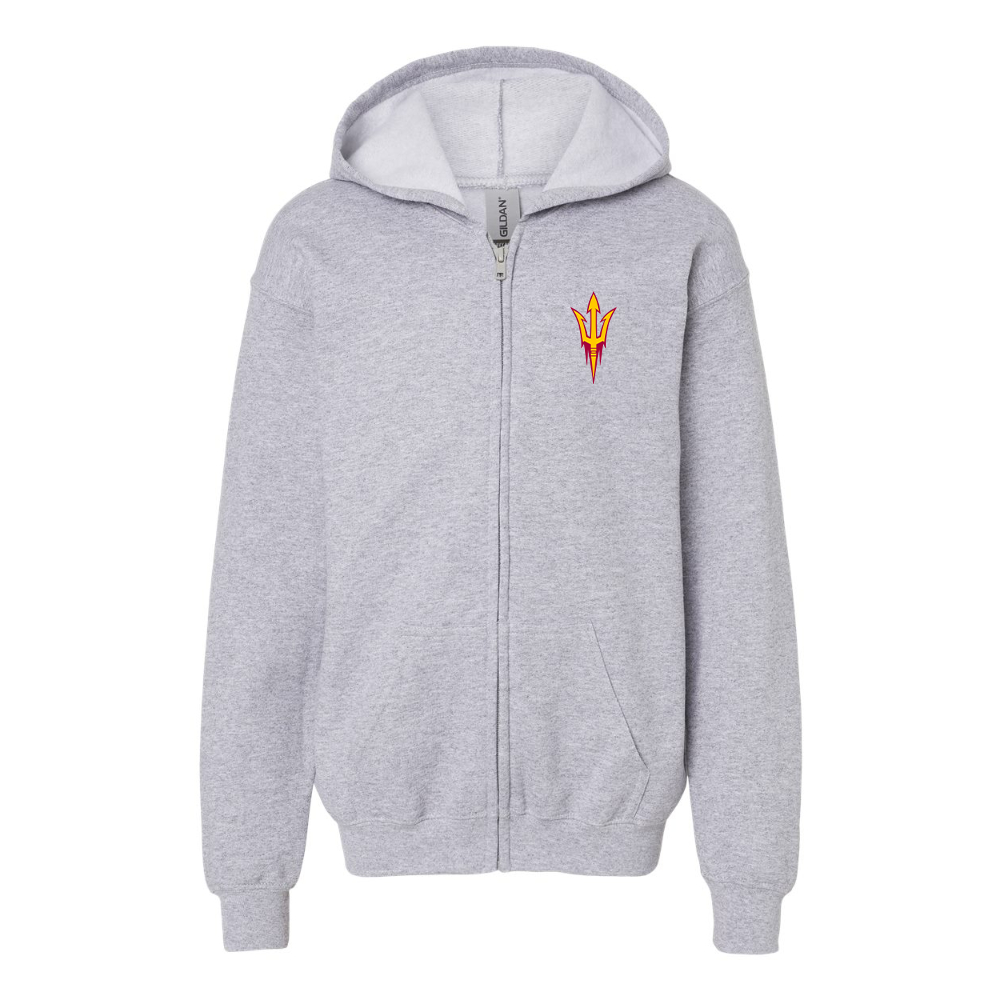 Gildan Heavy Blend Youth   Arizona State Sun Devils Full Zip Hooded Sweatshirt