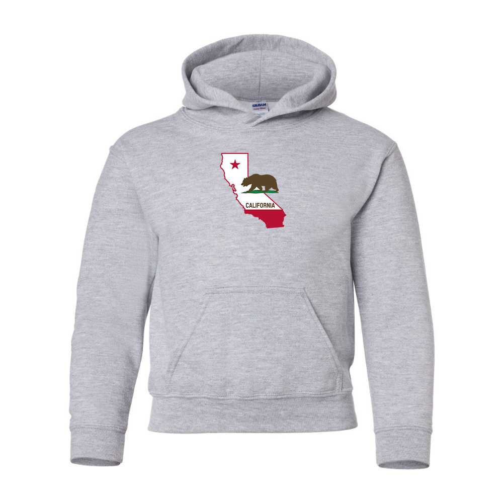 Youth  California Bear Map Gildan Heavy Blend  Hooded Sweatshirt