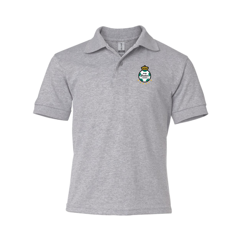 Youth Santos Laguna Soccer Gildan Dry Blend Jersey Polo