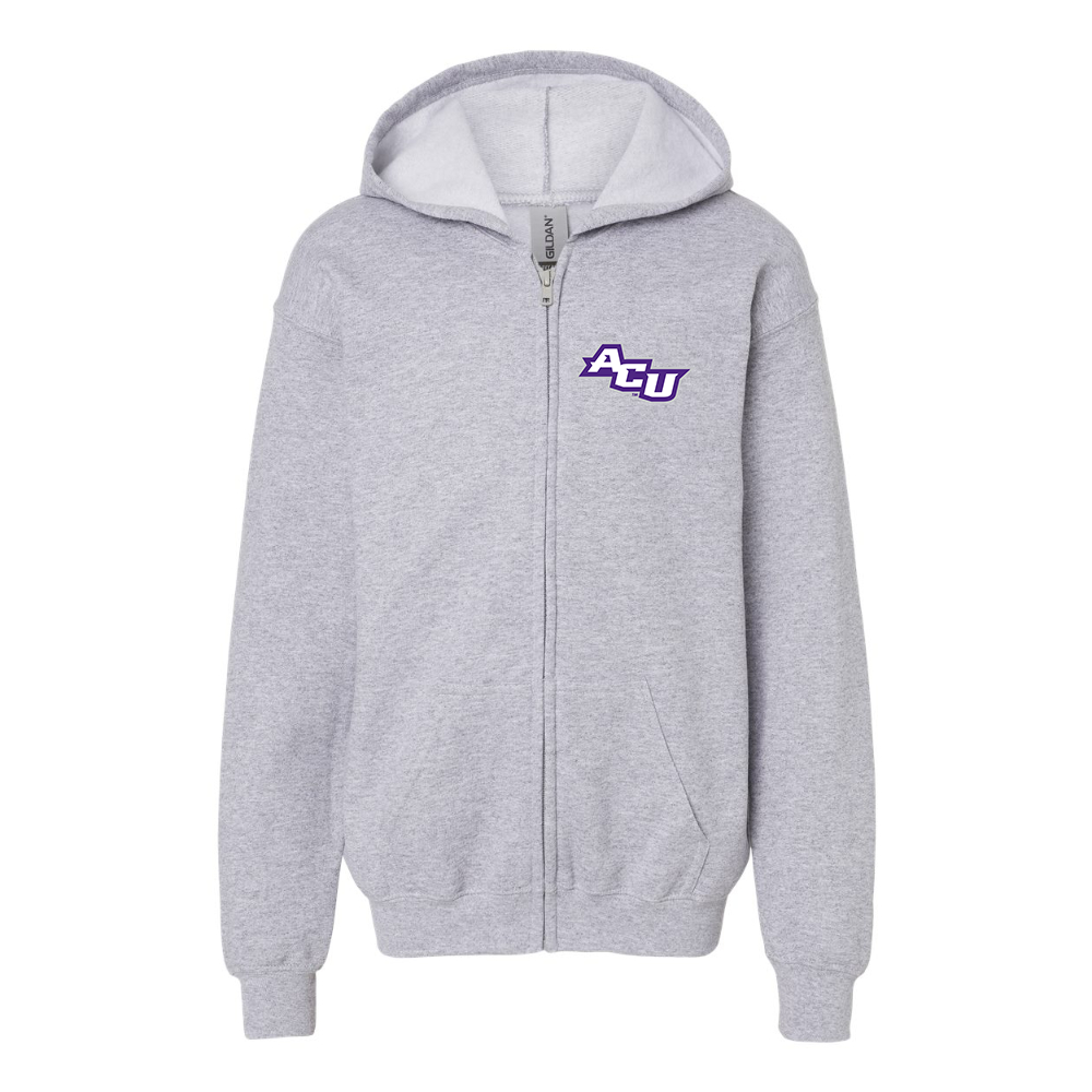 Gildan Heavy Blend Youth Abilene Christian Wildcats   Full Zip Hooded Sweatshirt