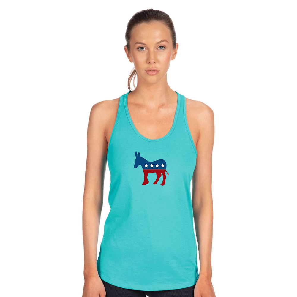 Women's Democrat Election Symbol Next Level Ideal Racerback Tank