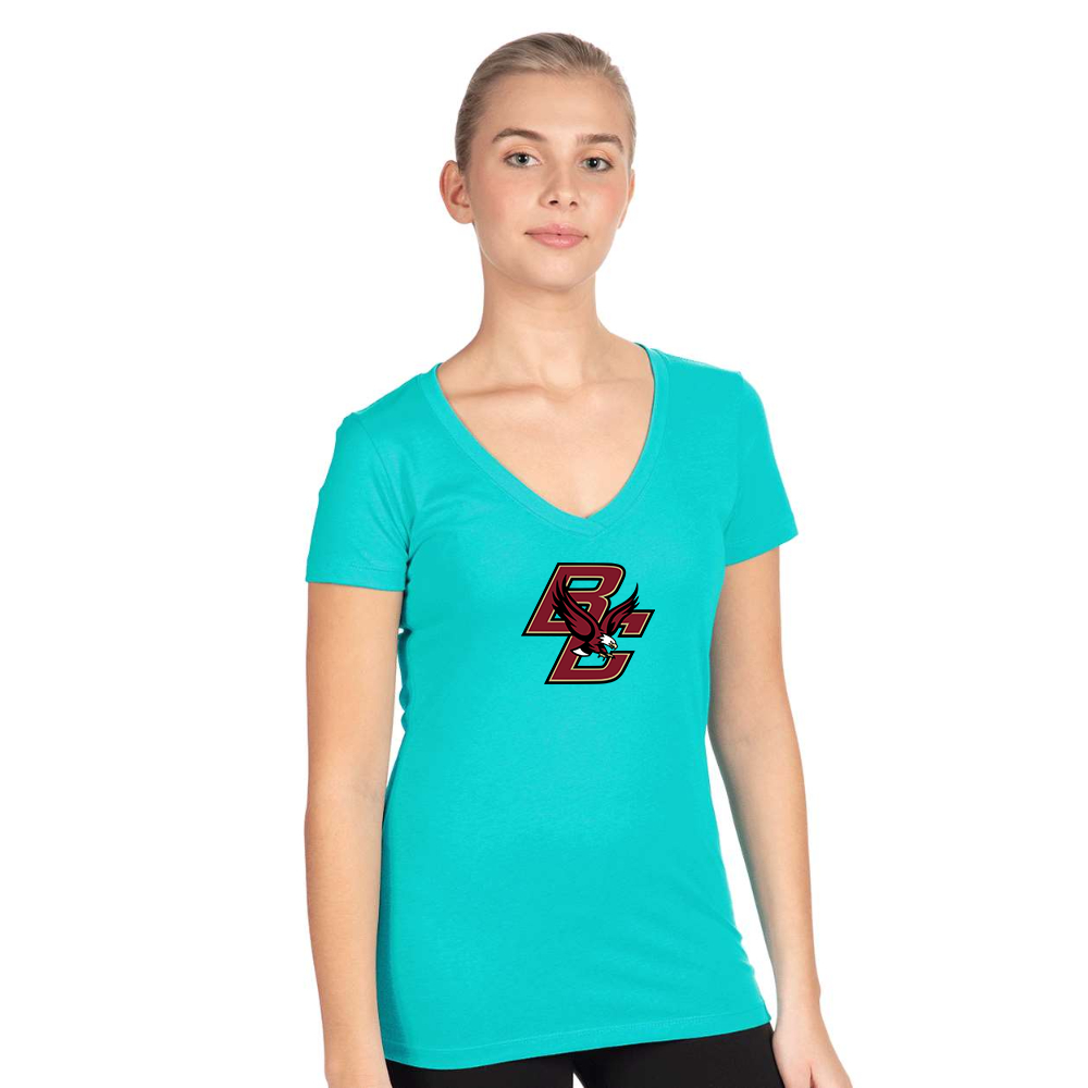 Women's Boston College Eagles  Next Level V-Neck T-Shirt