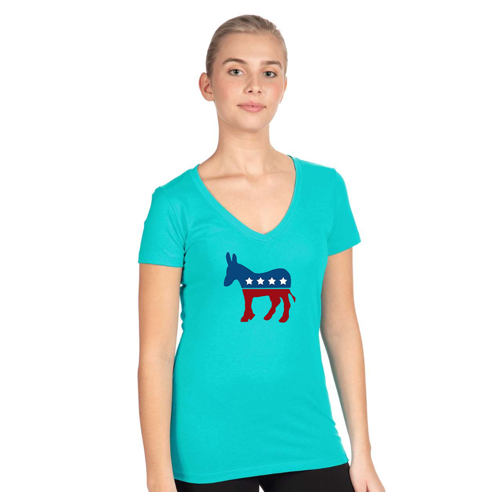 Women's Democrat Election Symbol Next Level V-Neck T-Shirt