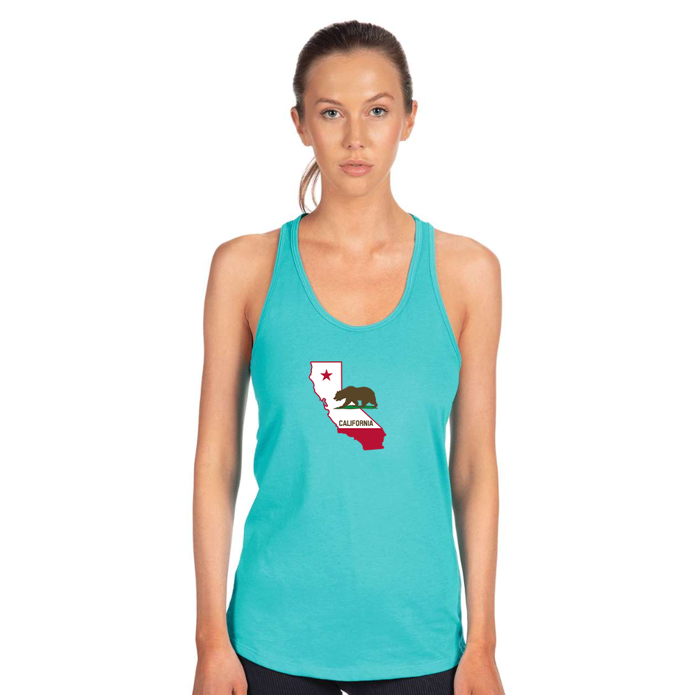 Women's  California Bear Map Next Level Ideal Racerback Tank