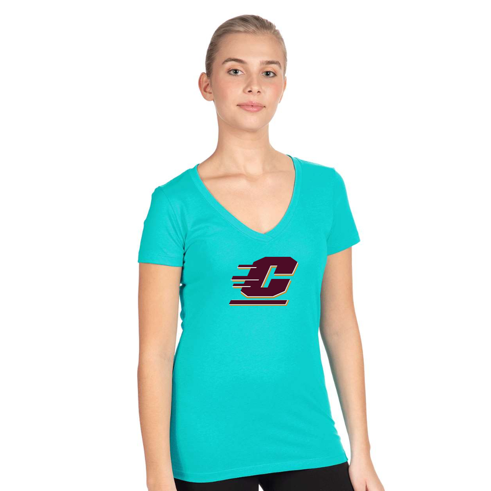 Women's Central Michigan Chippewas  Next Level V-Neck T-Shirt