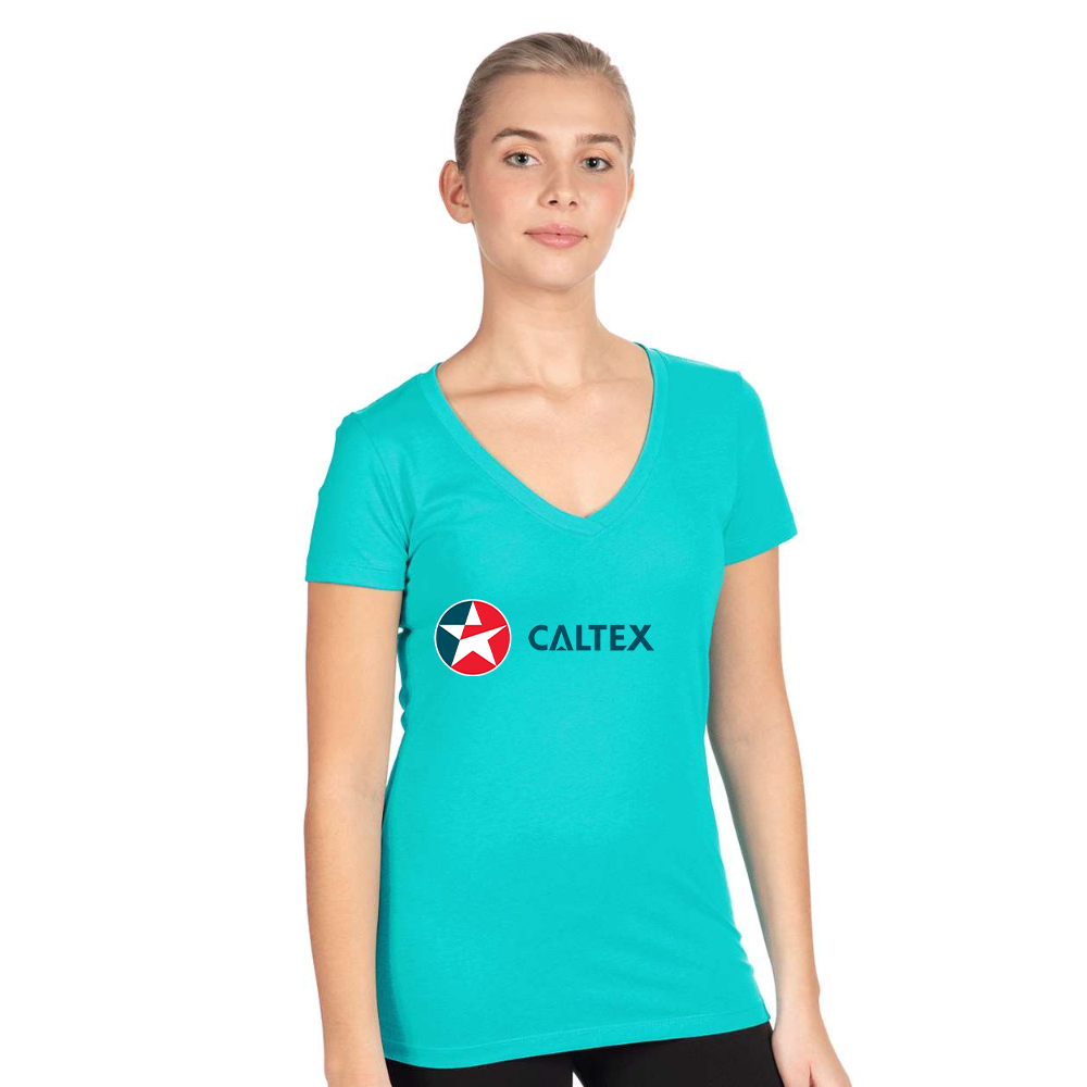 Women's Caltex Gas Station  Next Level V-Neck T-Shirt