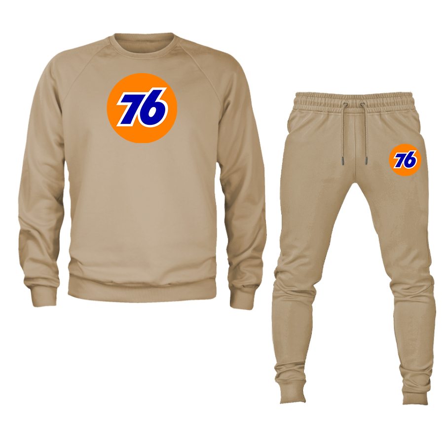 Men's 76 Gas Station Crewneck Sweatshirt Joggers Suit