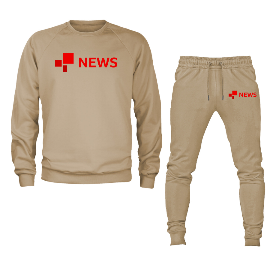 Men's BBC News  Crewneck Sweatshirt Joggers Suit