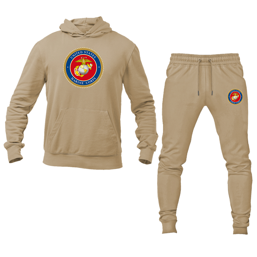 Men's USMC Emblem Hoodie Joggers Set