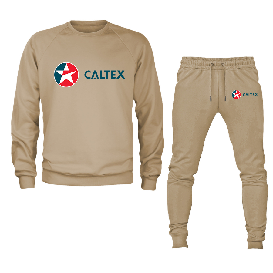 Men's  Caltex Gas Station   Crewneck Sweatshirt Joggers Suit