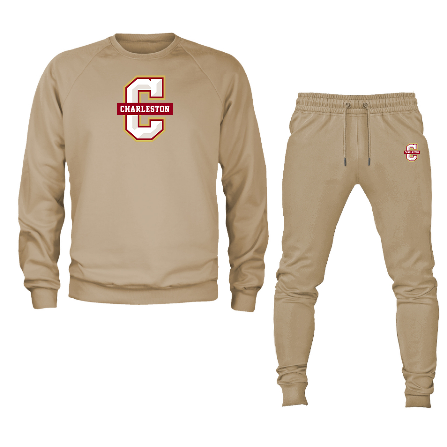 Men's Charleston Cougars Crewneck Sweatshirt Joggers Suit