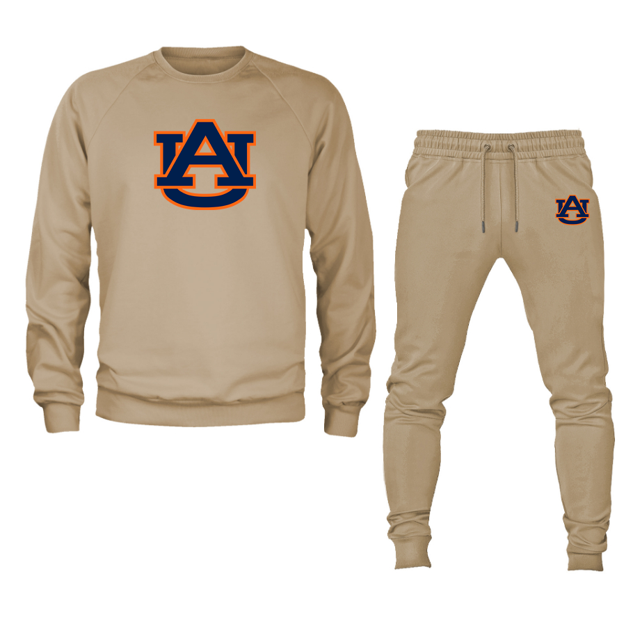 Men's  Auburn Tigers Crewneck Sweatshirt Joggers Suit