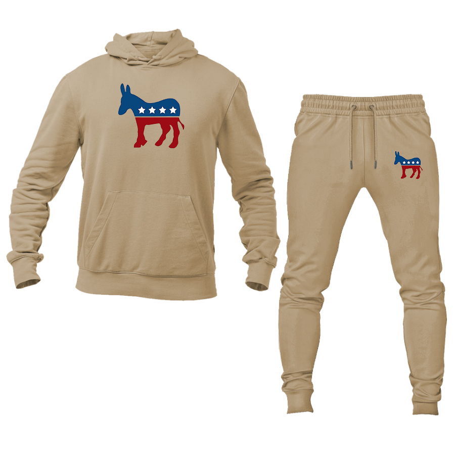 Men's Democrat Election Symbol Hoodie Joggers Set